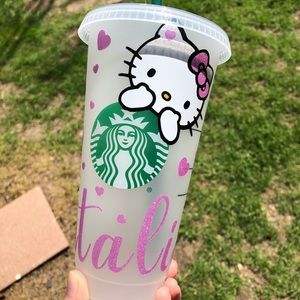 Hello Kittyπ glitter venti Starbucks reusable cup